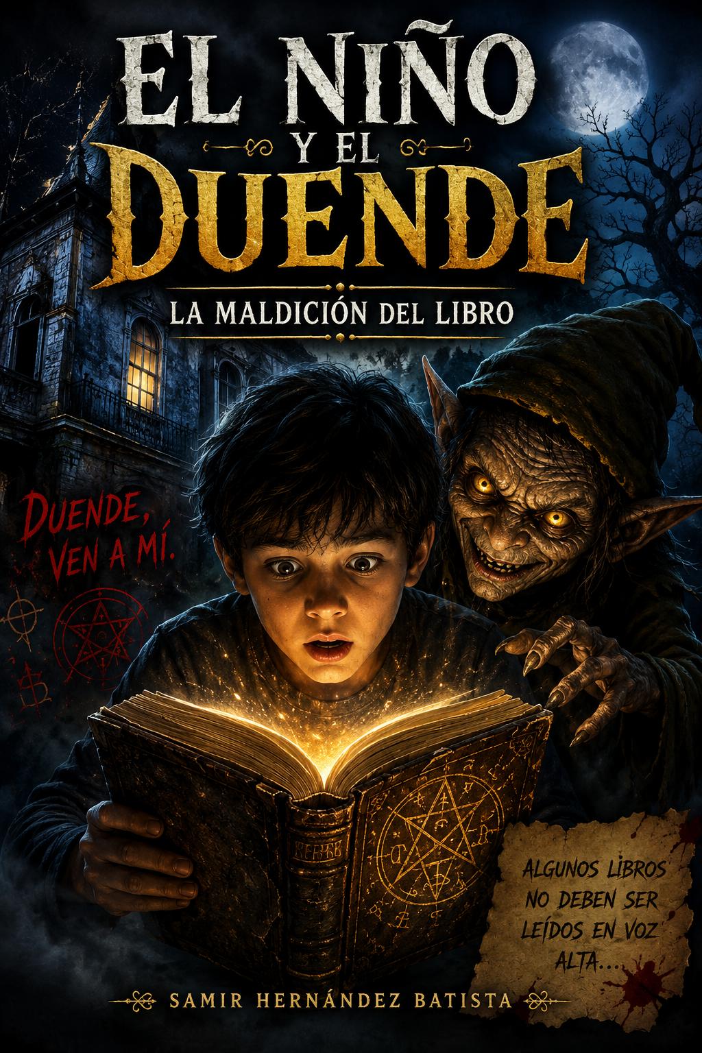 El niño y el duende. La maldición del libro. Cover